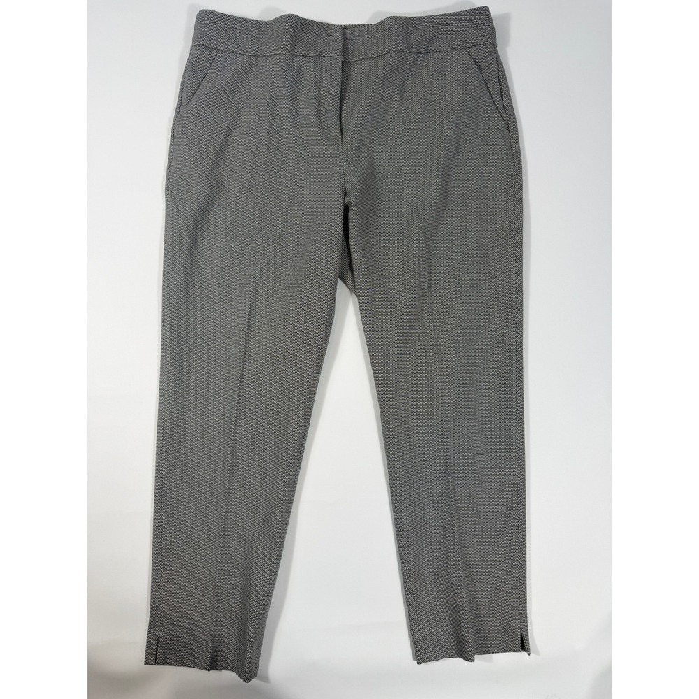 Chico's Ankle Trousers Women 2.5R (14/L) Black White Micro-Pattern Stretch Pants